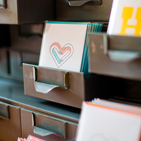 Letterpress Greeting Card with heart