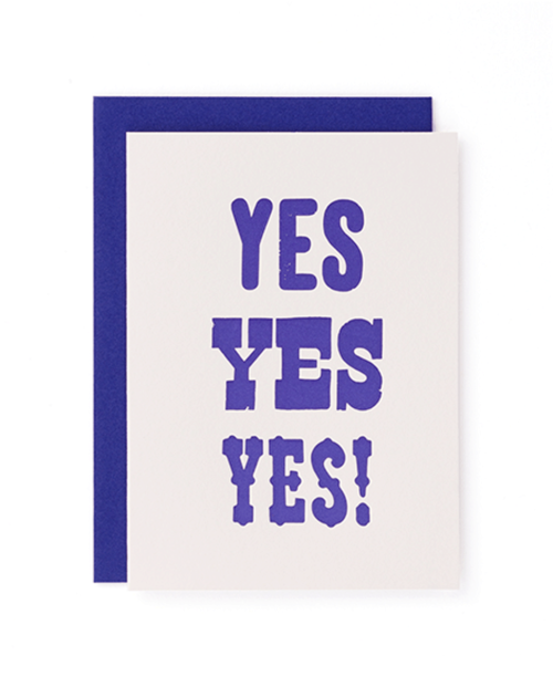 "Yes, Yes, Yes!" Mayday Press greeting card
