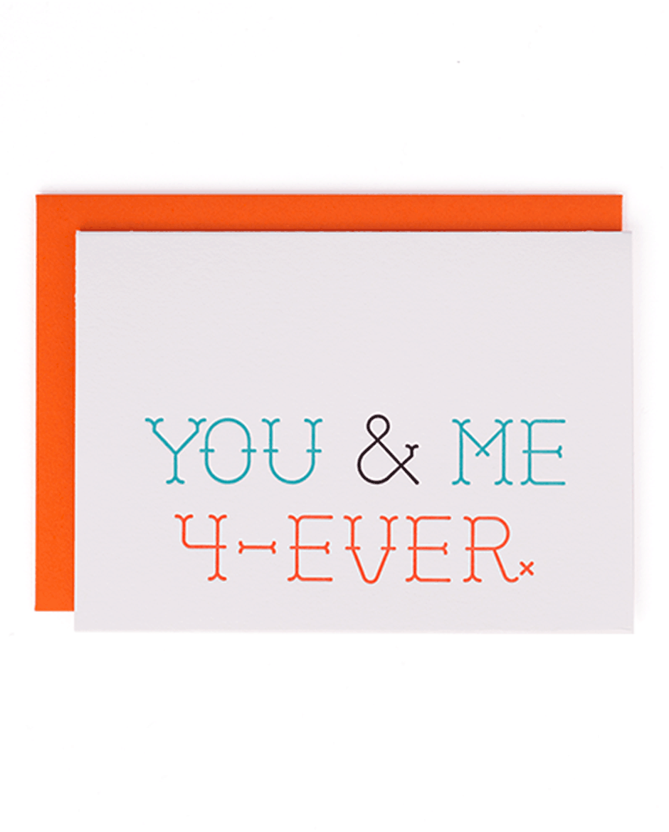 "You & Me 4-ever." Mayday Press greeting card
