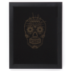 Framed Diamond Sugar Skulls on black background. By Mayday Press