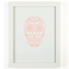 Mayday Press framed Flowered Sugar Skulls on white background.