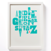 Alphabet Jumble in white frame. Poster by Mayday Press