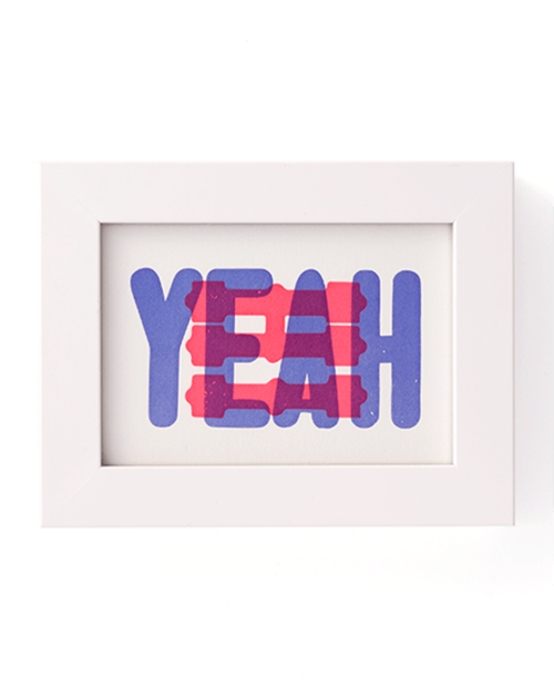Mayday Press "Hi - Yeah" print with white frame