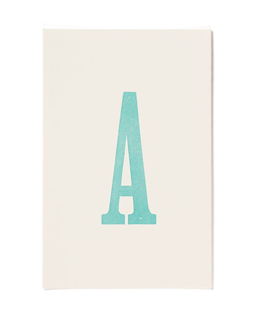 Letterpress print "A" by Mayday Press