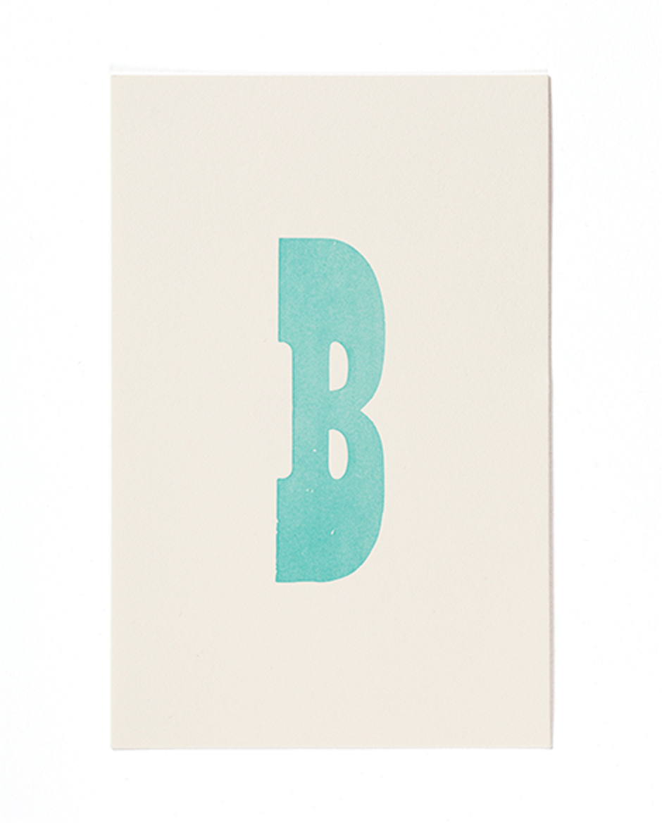 Letterpress print "B" by Mayday Press