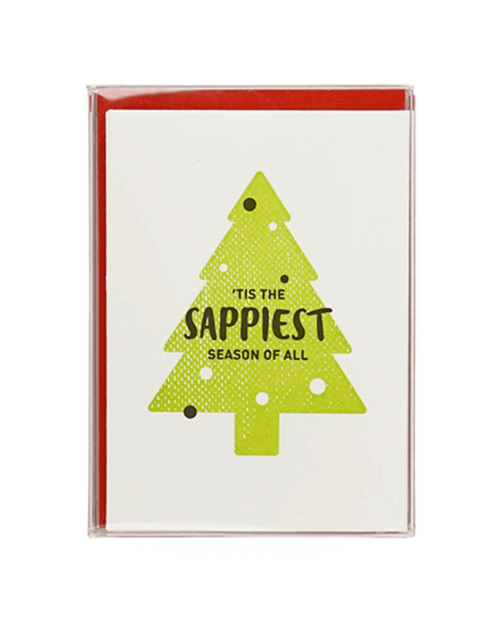 "Tis the sappiest season of all." Greeting card set by Mayday Press