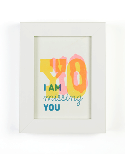 "Yo/ I'm missing you" greeting card set by Mayday Press